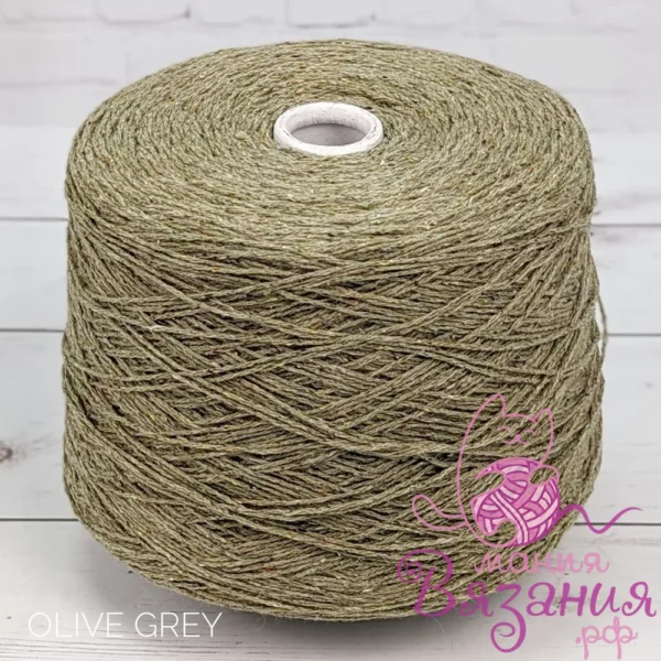 tweed stock yarn olive grey