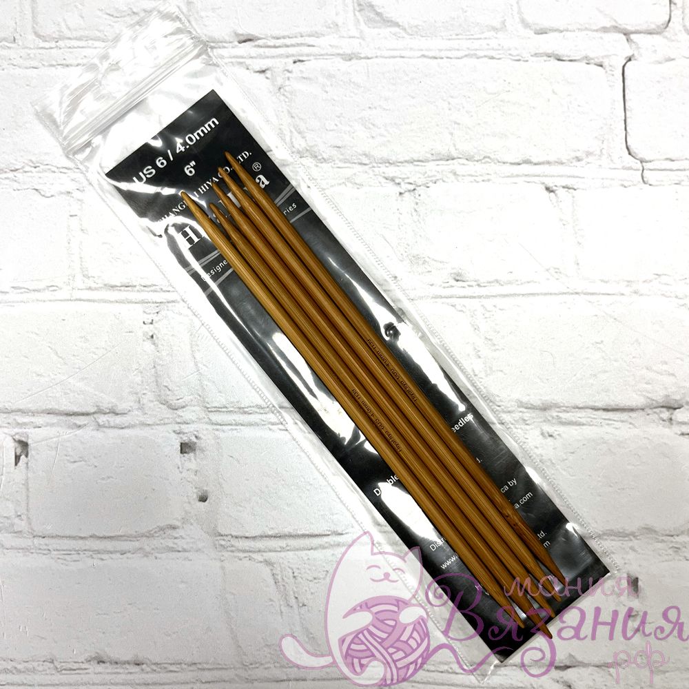 Спицы чулочные бамбуковые HiyaHiya 6"/15см - 4мм 1 hiyahiya bamboo 6 4mm hiyahiya bamboo 6 4mm