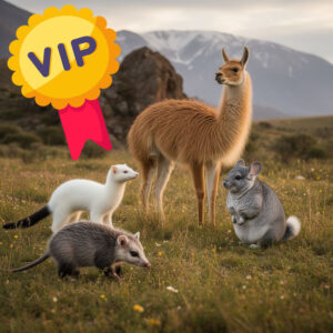 Викунья, Горностай, Опоссум, Шиншилла